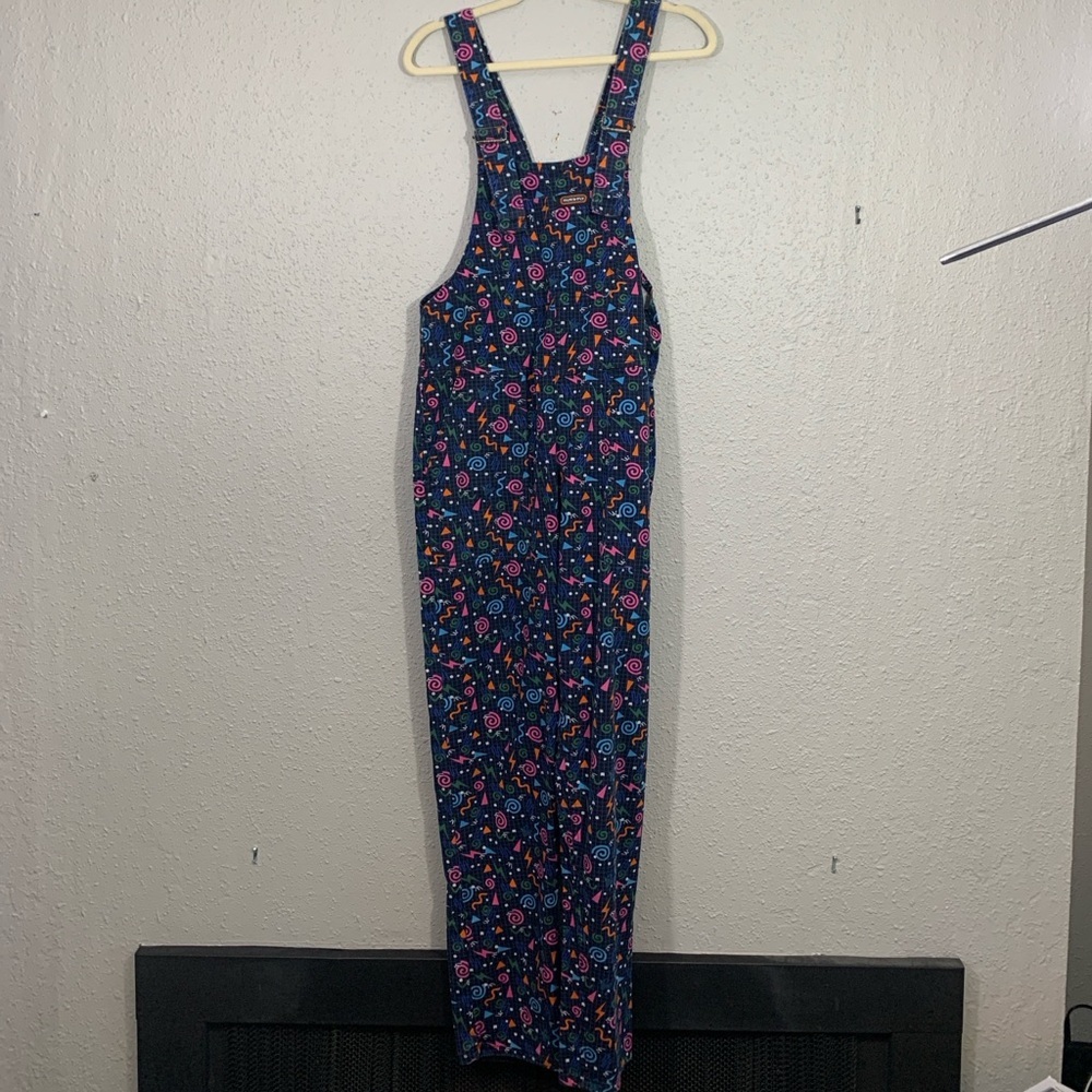 Run & Fly Geometric Spiral, Lightening Bolt, Bright Print Overalls size S‎